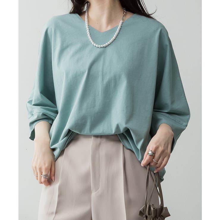 Vネック 7分袖 ドルマンTシャツ | JungleJalopy | 詳細画像18 