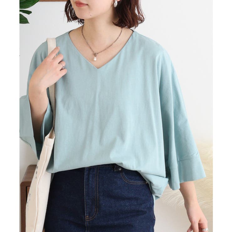 Vネック 7分袖 ドルマンTシャツ | JungleJalopy | 詳細画像33 