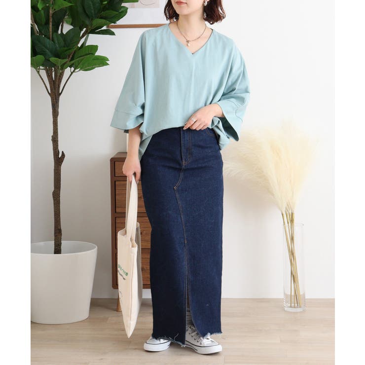 Vネック 7分袖 ドルマンTシャツ | JungleJalopy | 詳細画像34 