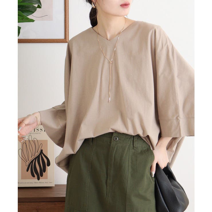 Vネック 7分袖 ドルマンTシャツ | JungleJalopy | 詳細画像49 