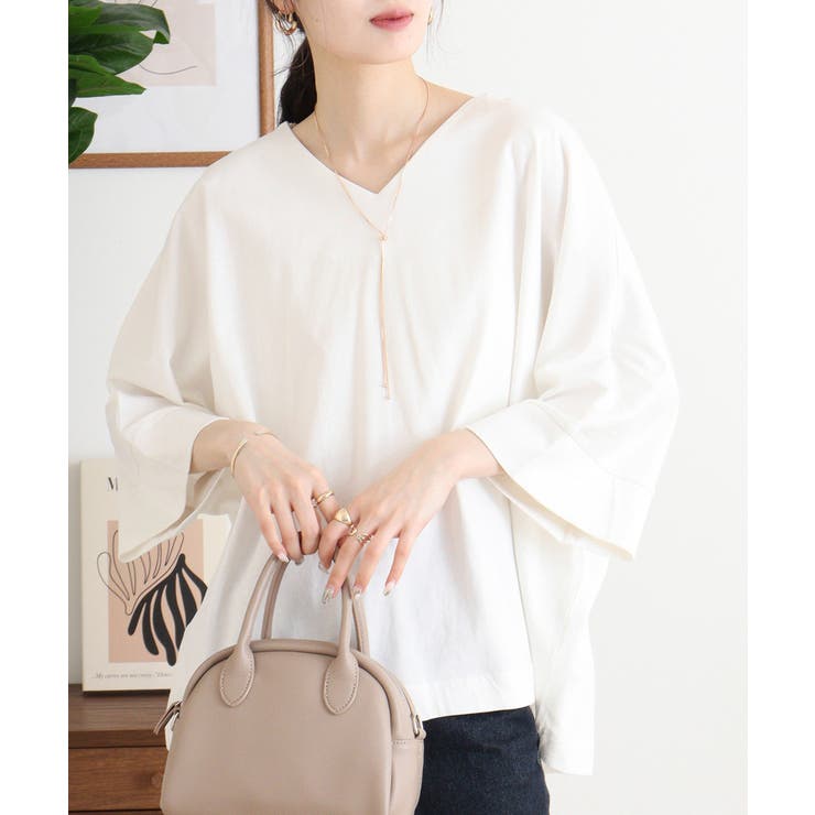 Vネック 7分袖 ドルマンTシャツ | JungleJalopy | 詳細画像69 