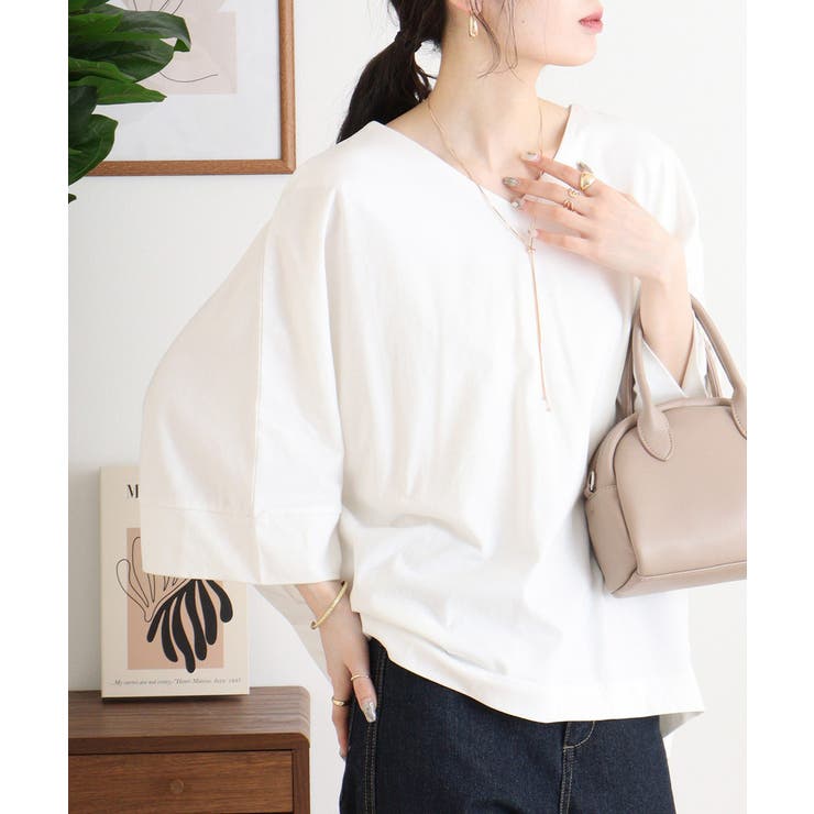 Vネック 7分袖 ドルマンTシャツ | JungleJalopy | 詳細画像70 