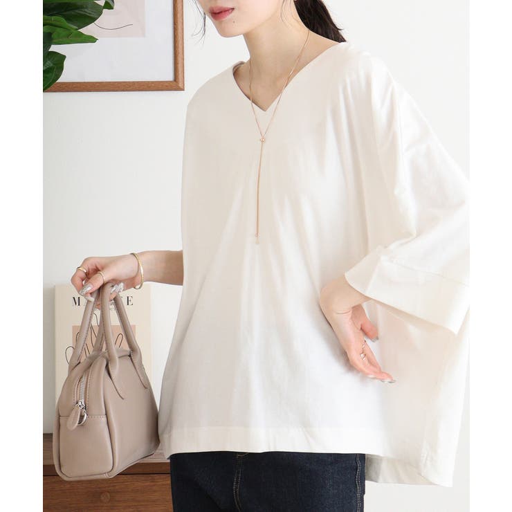 Vネック 7分袖 ドルマンTシャツ | JungleJalopy | 詳細画像71 