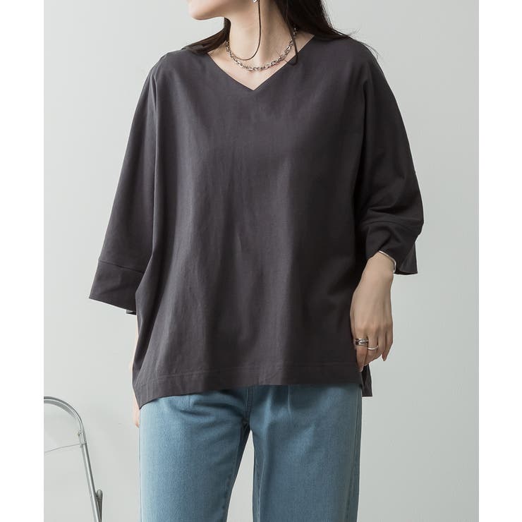 Vネック 7分袖 ドルマンTシャツ | JungleJalopy | 詳細画像74 