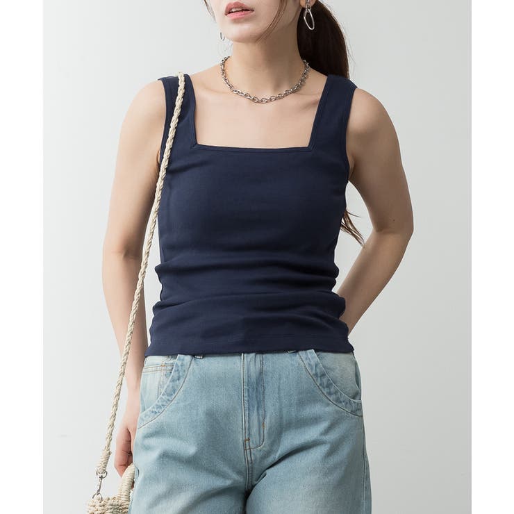 NAVY | カップ付き タンクトップ 大きいサイズ | JungleJalopy