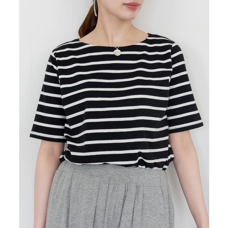 ボーダー5分袖トップス レディース 大きいサイズ | JungleJalopy | 詳細画像14 