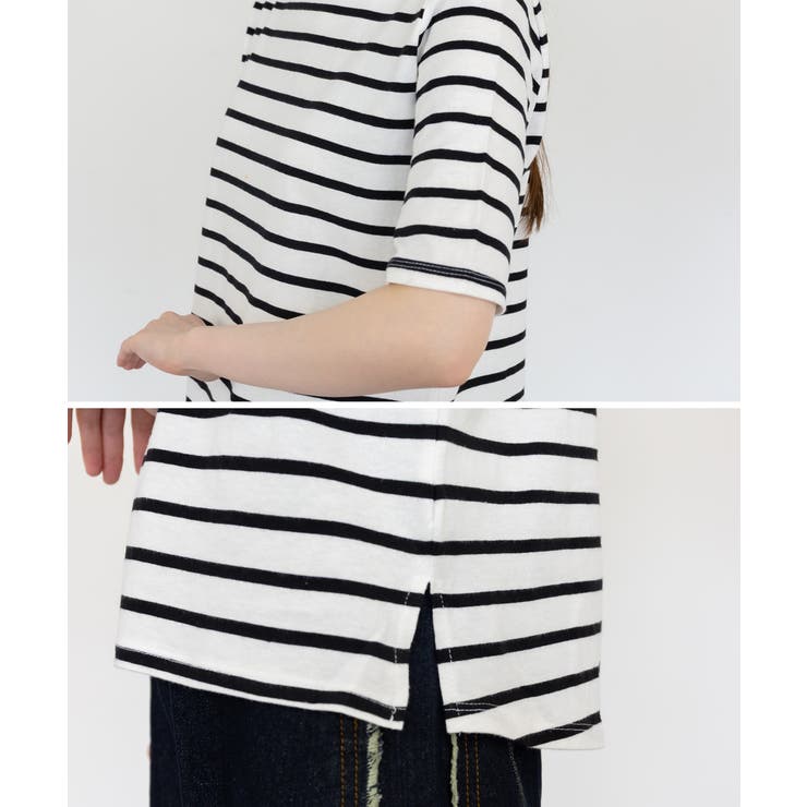 ボーダー5分袖トップス レディース 大きいサイズ | JungleJalopy | 詳細画像26 