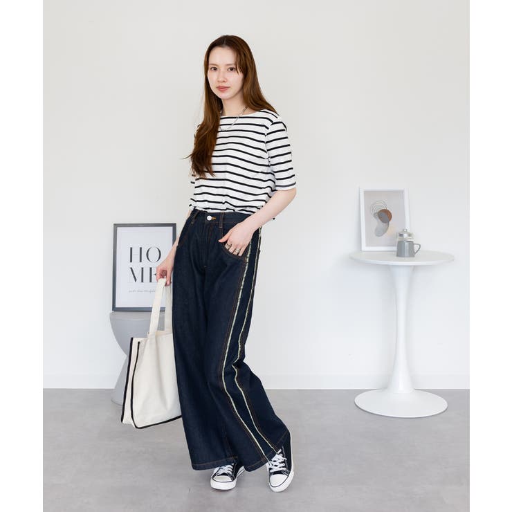 ボーダー5分袖トップス レディース 大きいサイズ | JungleJalopy | 詳細画像8 