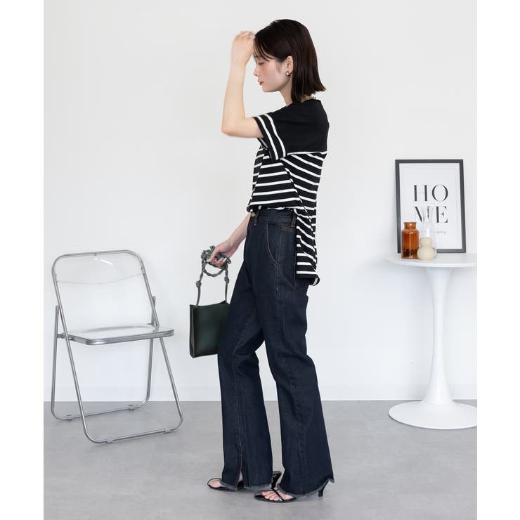 パネルボーダー風半袖トップス レディース 大きいサイズ | JungleJalopy | 詳細画像13 