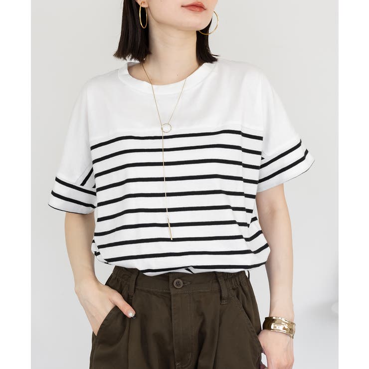 パネルボーダー風半袖トップス レディース 大きいサイズ | JungleJalopy | 詳細画像16 