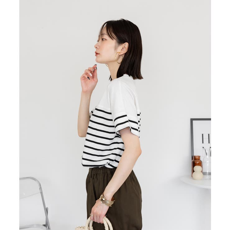 パネルボーダー風半袖トップス レディース 大きいサイズ | JungleJalopy | 詳細画像21 