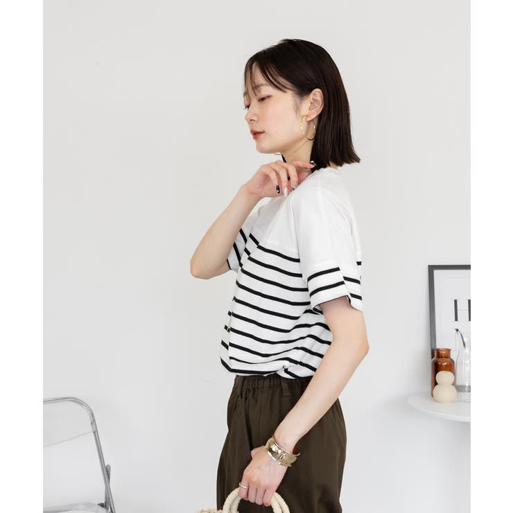 パネルボーダー風半袖トップス レディース 大きいサイズ | JungleJalopy | 詳細画像22 