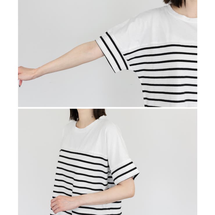 パネルボーダー風半袖トップス レディース 大きいサイズ | JungleJalopy | 詳細画像34 