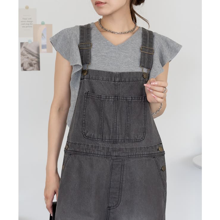 M-GRAY | フレアーフレンチスリーブTシャツ レディース 大きいサイズ | JungleJalopy