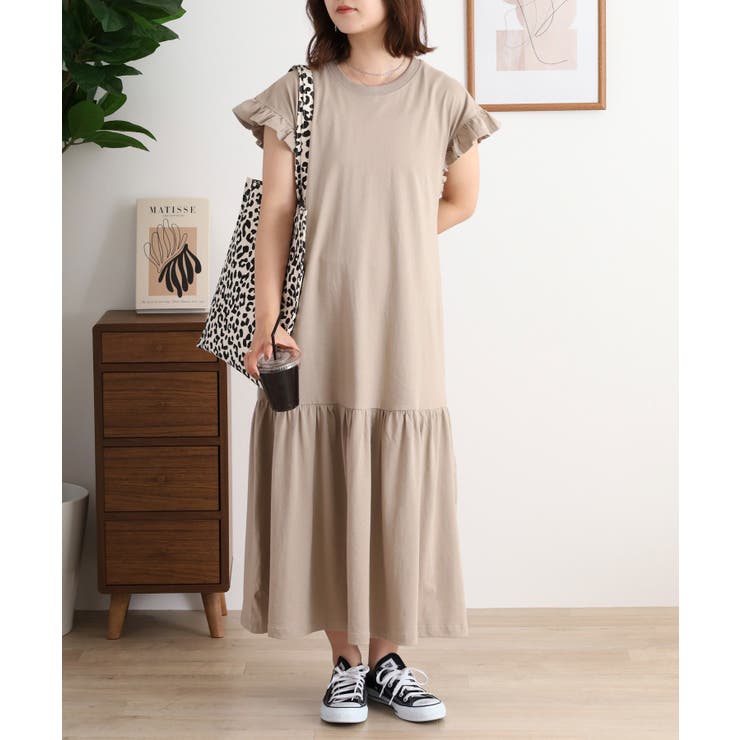 袖フレアノースリーブワンピース レディース 大きいサイズ | JungleJalopy | 詳細画像13 