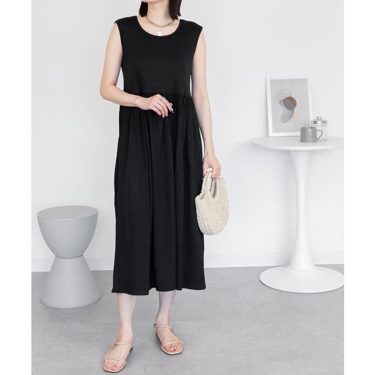 BLACK | ノースリーブカットワンピース レディース 大きいサイズ | JungleJalopy
