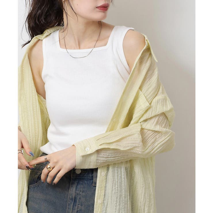 2×2リブ スクエアネックタンクトップ レディース 大きいサイズ | JungleJalopy | 詳細画像12 