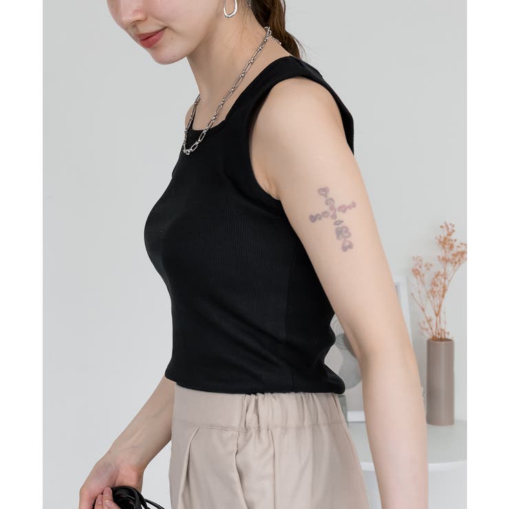 2×2リブ スクエアネックタンクトップ レディース 大きいサイズ | JungleJalopy | 詳細画像45 