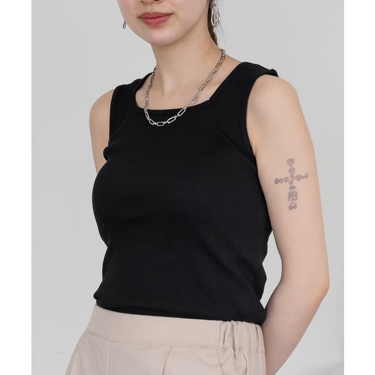 2×2リブ スクエアネックタンクトップ レディース 大きいサイズ | JungleJalopy | 詳細画像46 