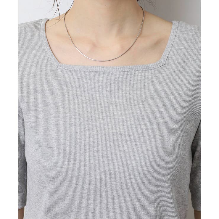 スクエアネック5分袖コットンリブTシャツ レディース 大きいサイズ | JungleJalopy | 詳細画像39 