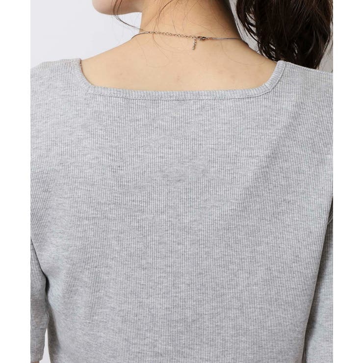 スクエアネック5分袖コットンリブTシャツ レディース 大きいサイズ | JungleJalopy | 詳細画像40 