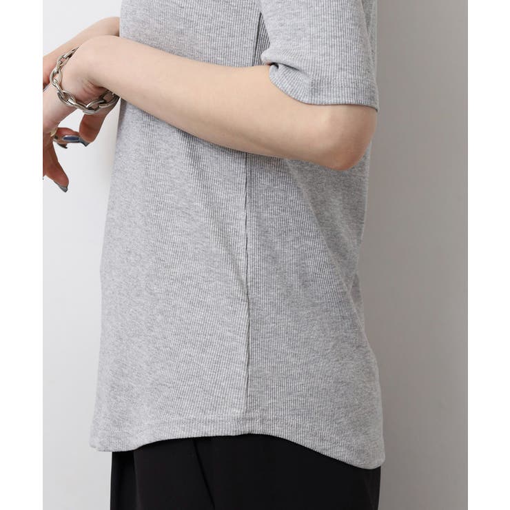 スクエアネック5分袖コットンリブTシャツ レディース 大きいサイズ | JungleJalopy | 詳細画像42 