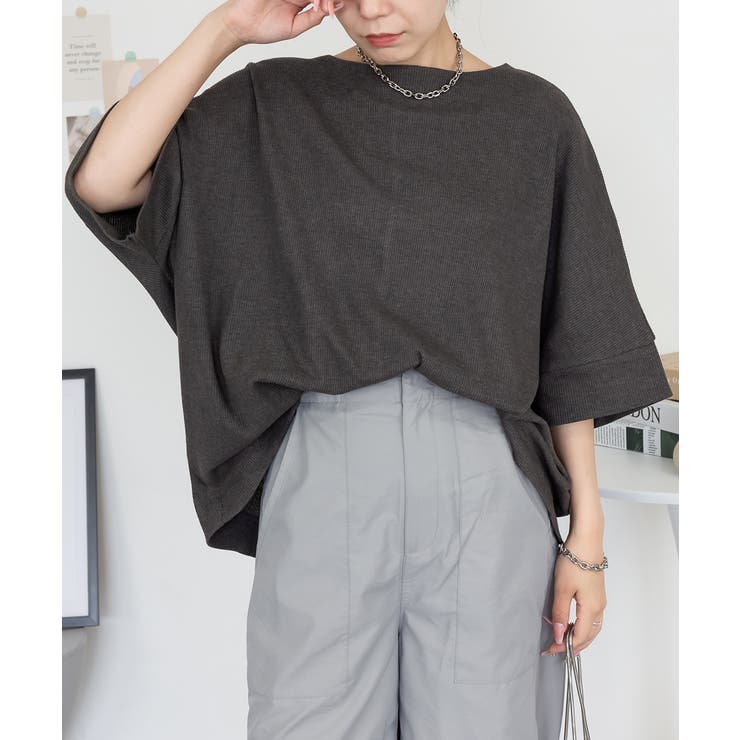 コットンワッフル7分袖ドルマンTシャツ レディース 大きいサイズ | JungleJalopy | 詳細画像17 