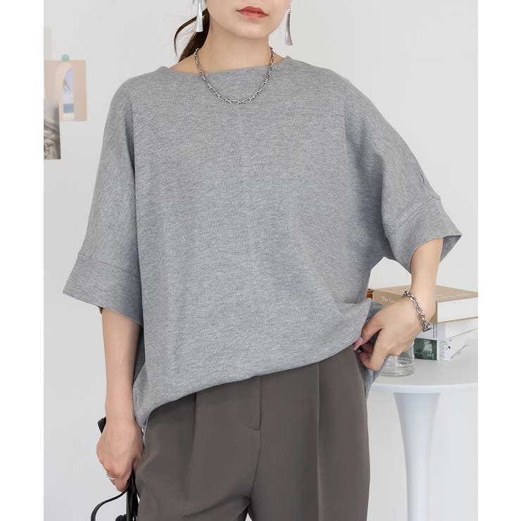 コットンワッフル7分袖ドルマンTシャツ レディース 大きいサイズ | JungleJalopy | 詳細画像9 