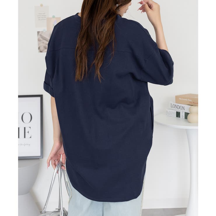 コットンワッフルロールアップハーフスリーブカットソー レディース 大きいサイズ | JungleJalopy | 詳細画像26 