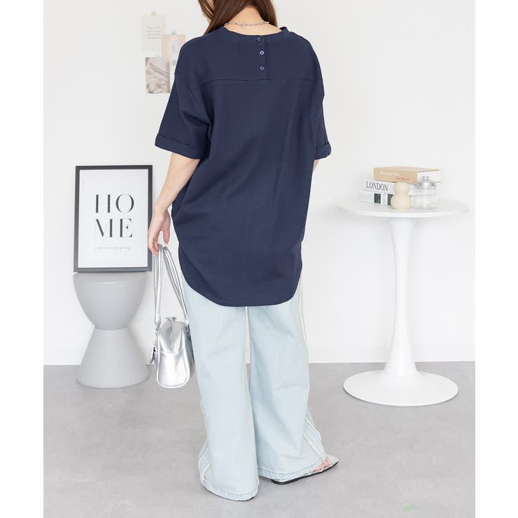 コットンワッフルロールアップハーフスリーブカットソー レディース 大きいサイズ | JungleJalopy | 詳細画像29 