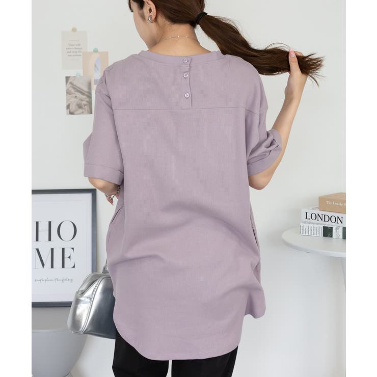 コットンワッフルロールアップハーフスリーブカットソー レディース 大きいサイズ | JungleJalopy | 詳細画像33 