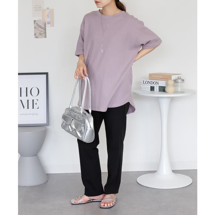 コットンワッフルロールアップハーフスリーブカットソー レディース 大きいサイズ | JungleJalopy | 詳細画像34 