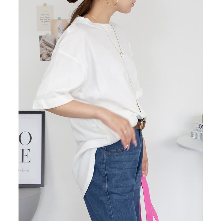 コットンワッフルロールアップハーフスリーブカットソー レディース 大きいサイズ | JungleJalopy | 詳細画像39 