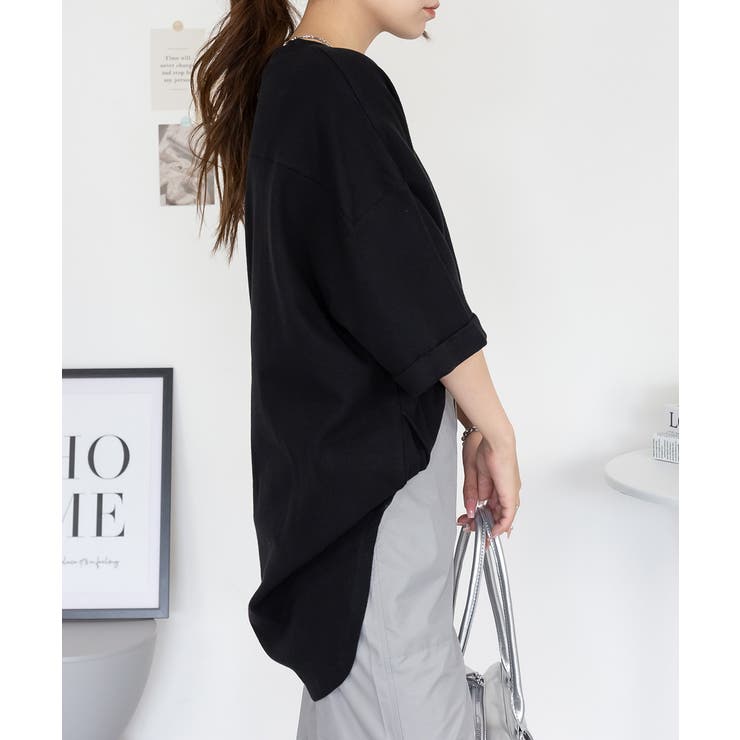 コットンワッフルロールアップハーフスリーブカットソー レディース 大きいサイズ | JungleJalopy | 詳細画像4 