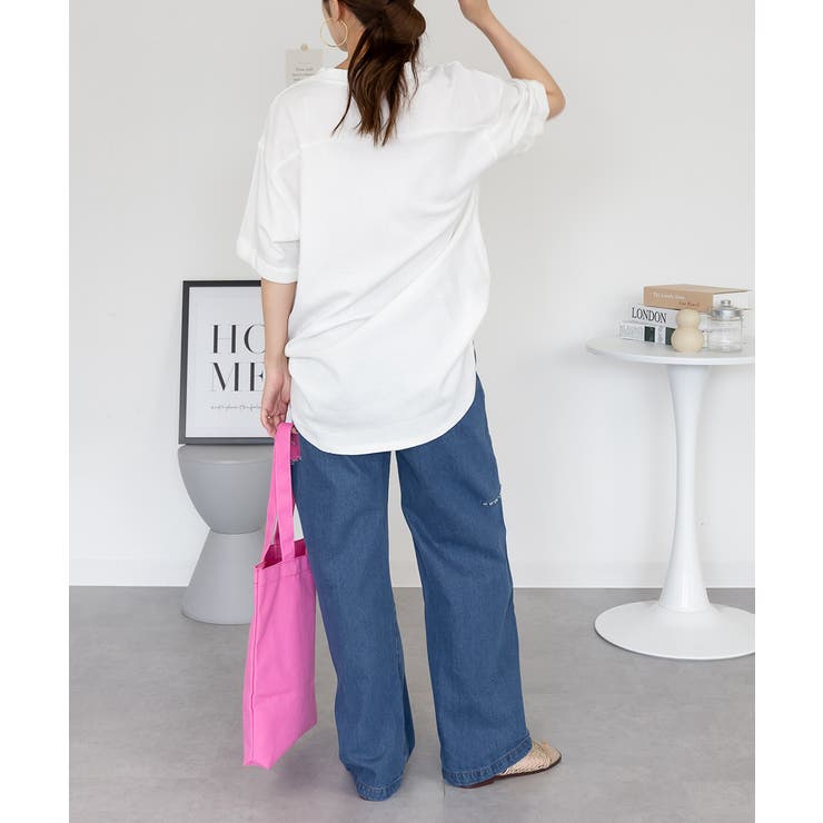 コットンワッフルロールアップハーフスリーブカットソー レディース 大きいサイズ | JungleJalopy | 詳細画像43 