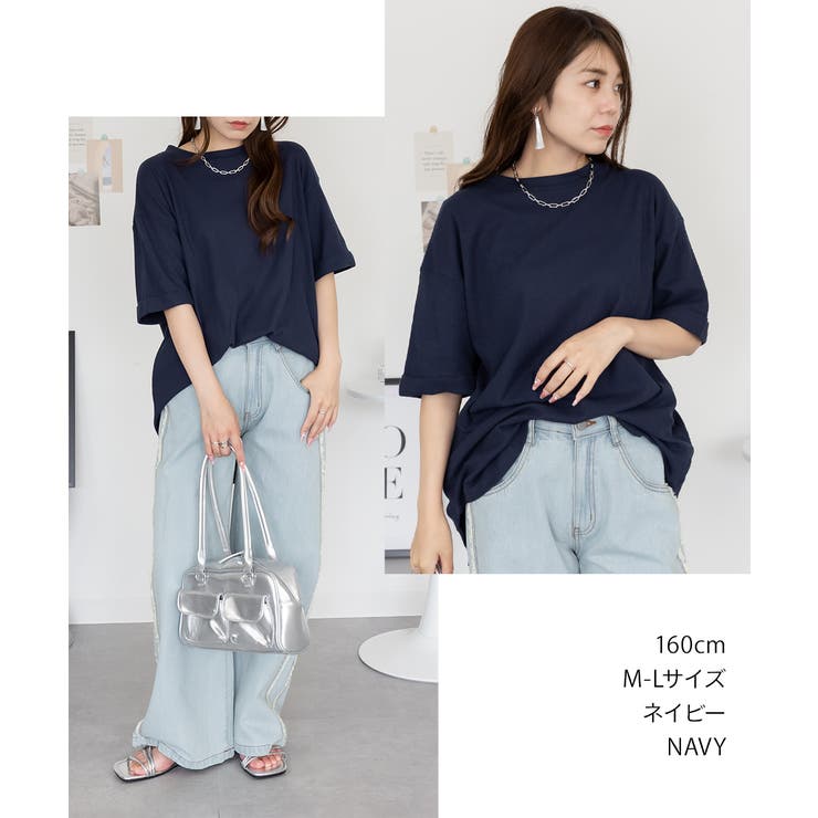 コットンワッフルロールアップハーフスリーブカットソー レディース 大きいサイズ | JungleJalopy | 詳細画像47 