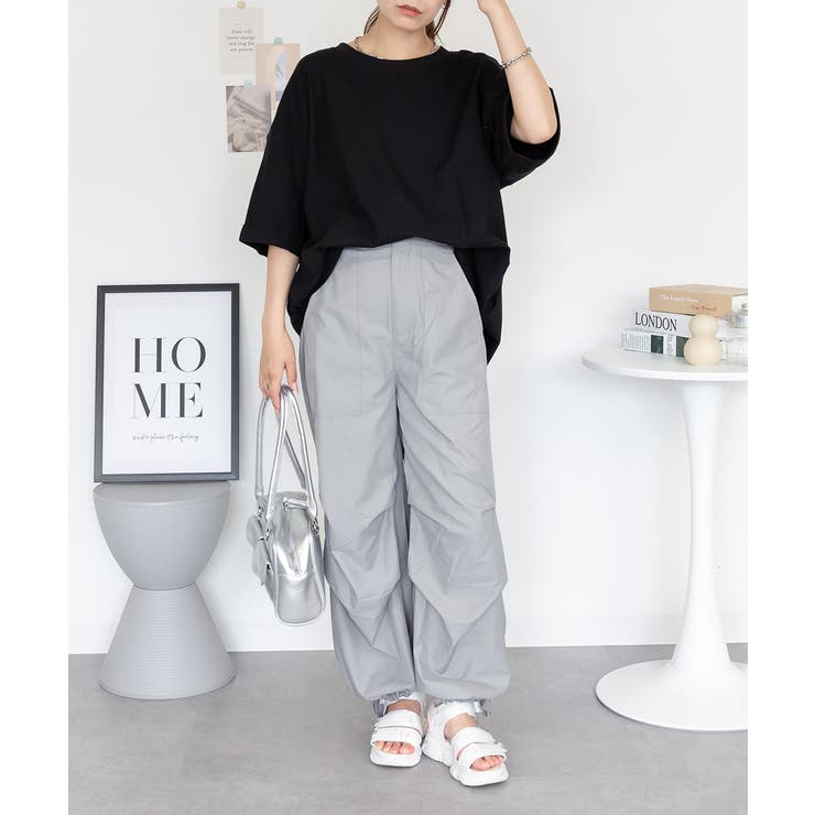 コットンワッフルロールアップハーフスリーブカットソー レディース 大きいサイズ | JungleJalopy | 詳細画像6 