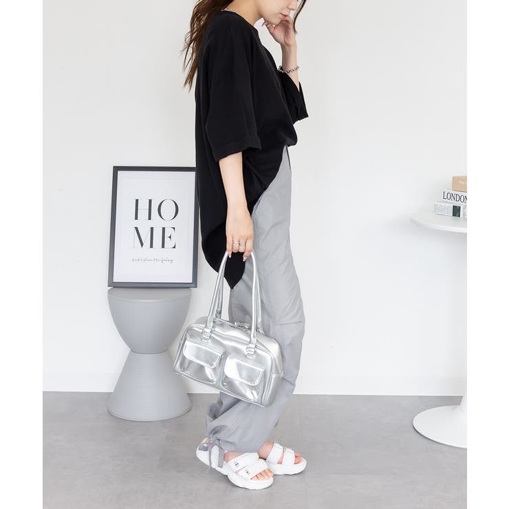 コットンワッフルロールアップハーフスリーブカットソー レディース 大きいサイズ | JungleJalopy | 詳細画像7 