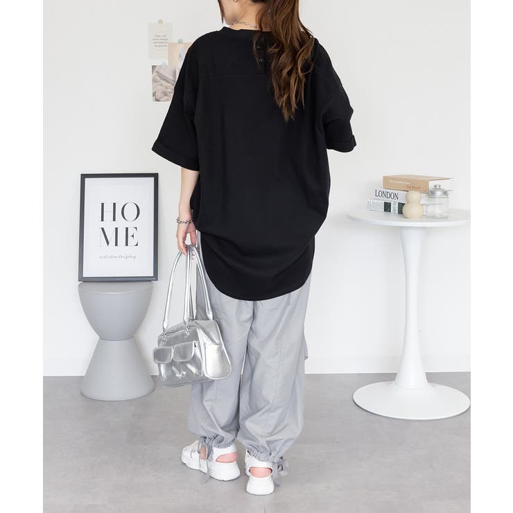 コットンワッフルロールアップハーフスリーブカットソー レディース 大きいサイズ | JungleJalopy | 詳細画像8 