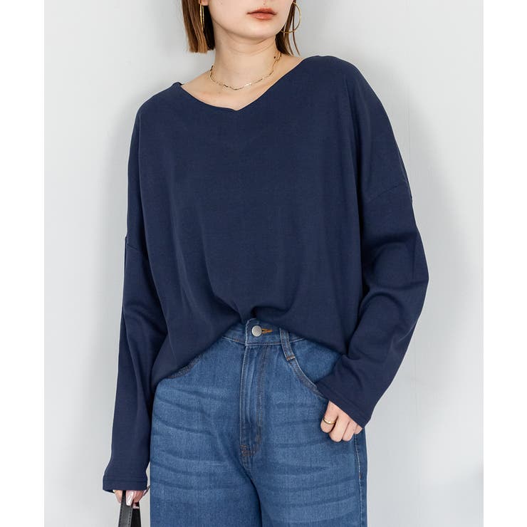 NAVY | ドルマンスリーブVネックTシャツ レディース 大きいサイズ | JungleJalopy