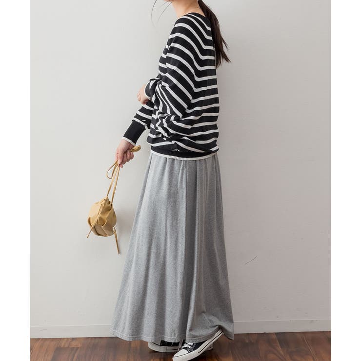 Vネックボーダードルマンニット セーター 大きいサイズ | JungleJalopy | 詳細画像17 