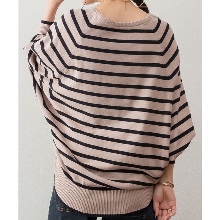 Vネックボーダードルマンニット セーター 大きいサイズ | JungleJalopy | 詳細画像31 