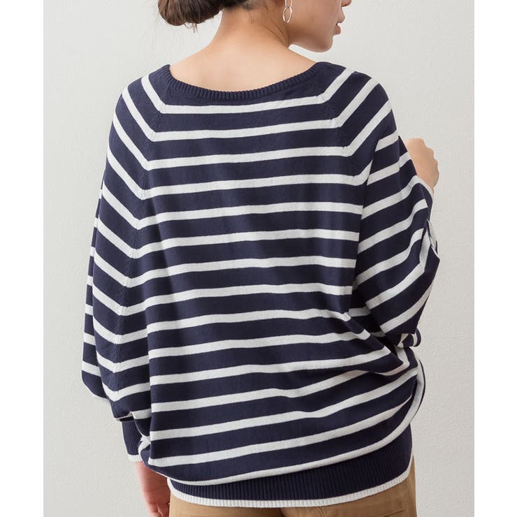 Vネックボーダードルマンニット セーター 大きいサイズ | JungleJalopy | 詳細画像39 