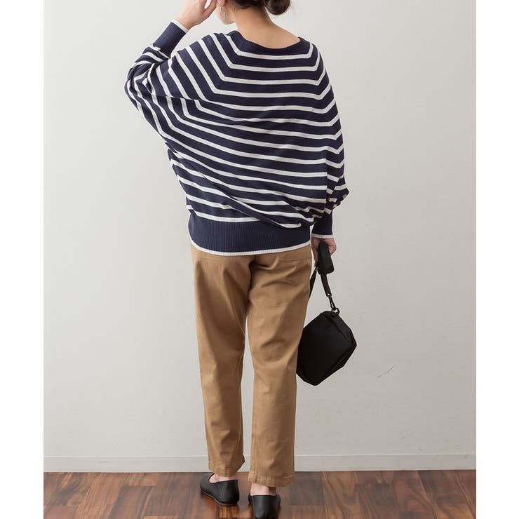 Vネックボーダードルマンニット セーター 大きいサイズ | JungleJalopy | 詳細画像42 