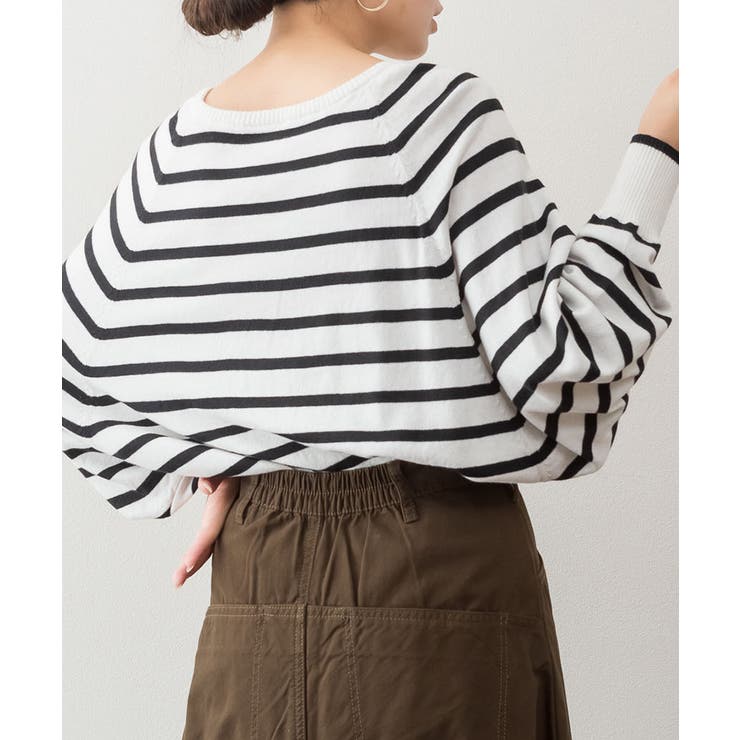 Vネックボーダードルマンニット セーター 大きいサイズ | JungleJalopy | 詳細画像47 