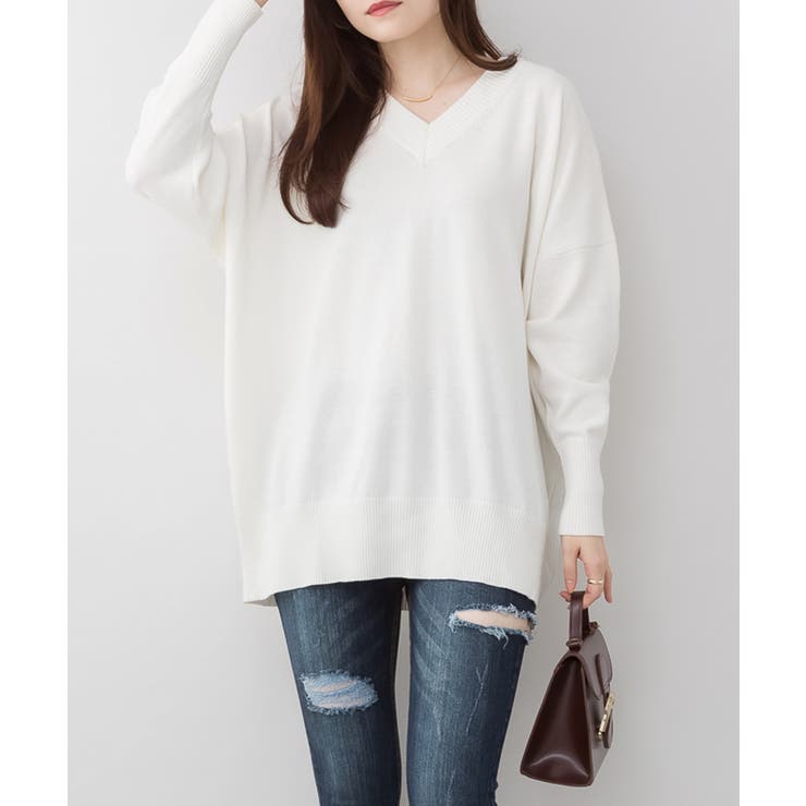 OFFWHITE | Vネックリブドルマンセーター | JungleJalopy