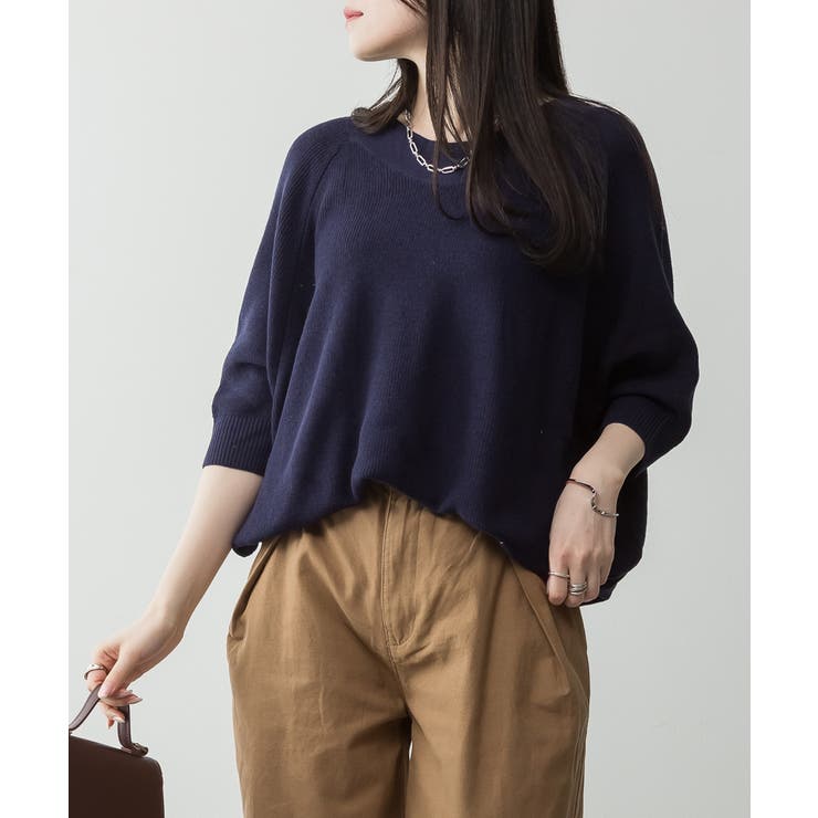 NAVY | 前後2WAY 畦編みルーズセーター レディース 大きいサイズ | JungleJalopy