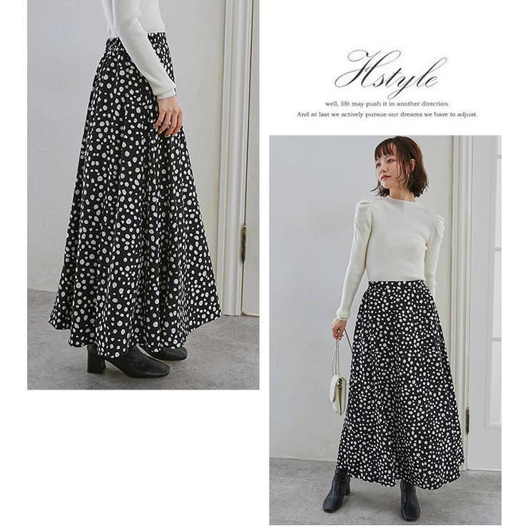 フレアスカート アニマル柄 ロングスカート[品番：KRIW0001437]｜karei