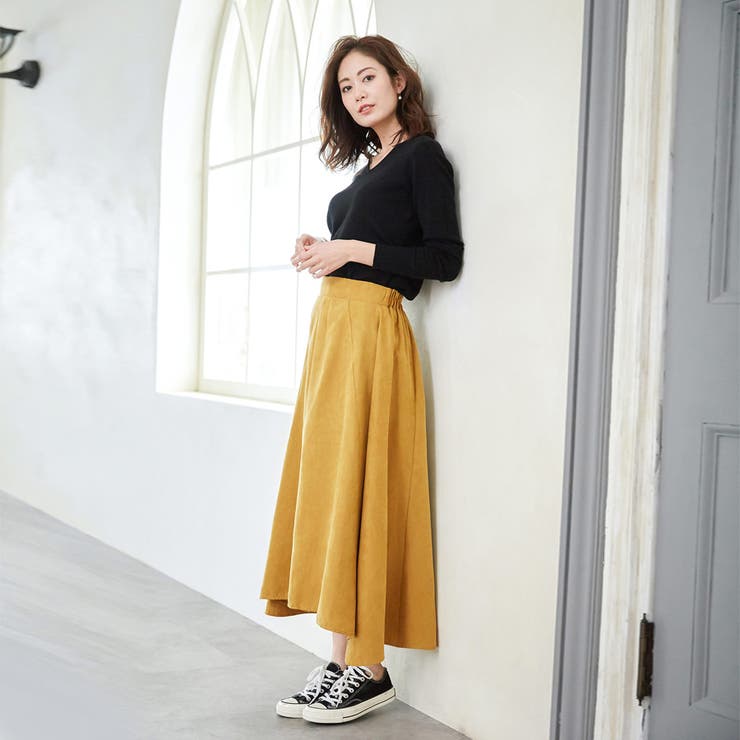 スカート スエードフレアスカート ロングスカート | karei | 詳細画像15 