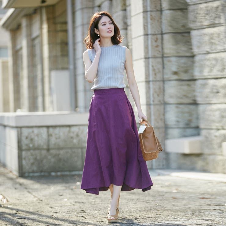 スカート スエードフレアスカート ロングスカート | karei | 詳細画像22 